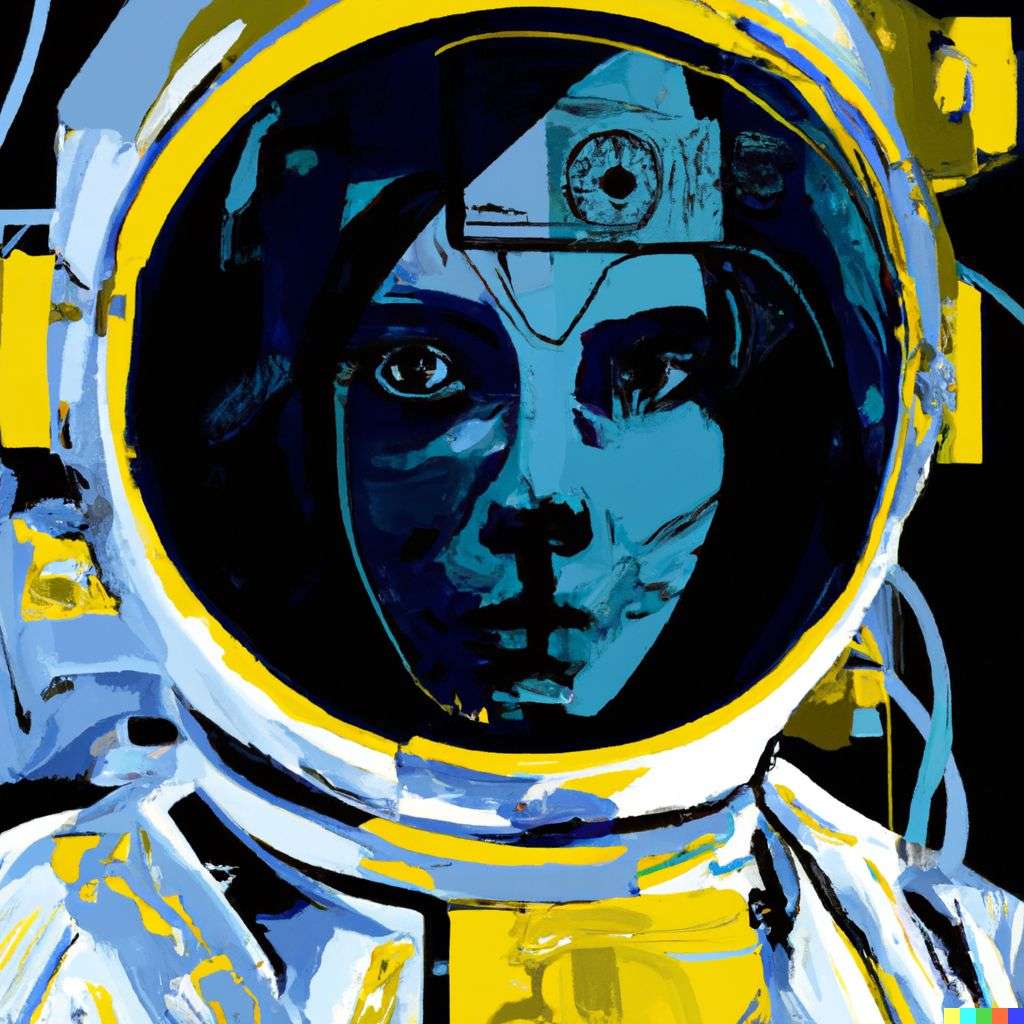 an astronaut, painting, abstract style